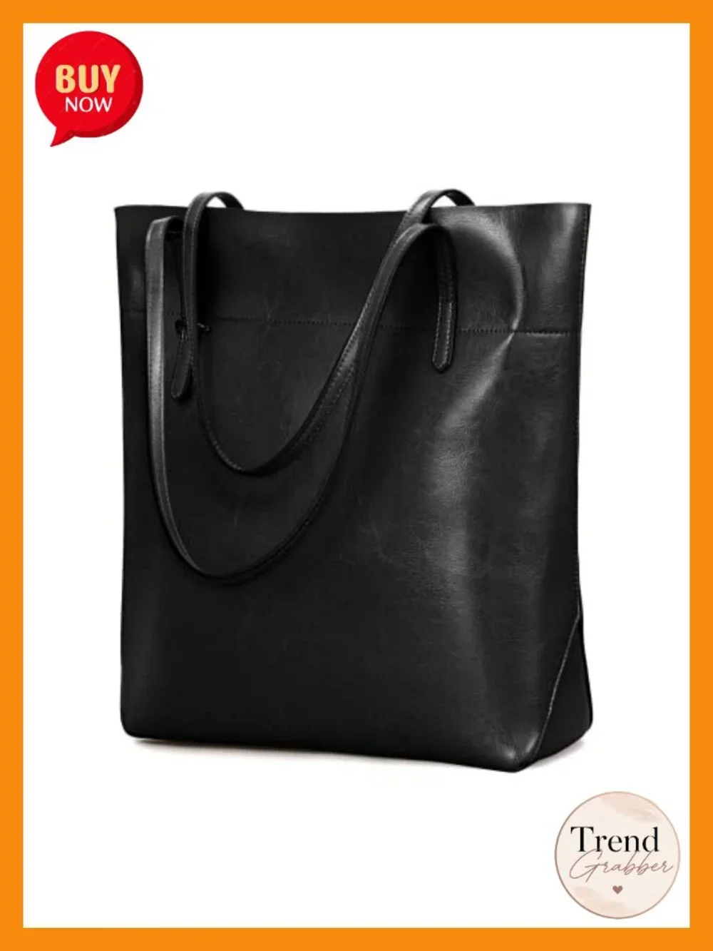 Vintage Genuine Leather Tote Shoulder Handbag with Adjustable Handles